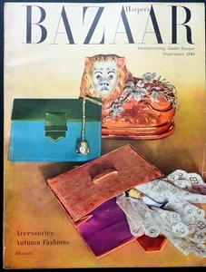 VTG Harpers BAZAAR Mag_Sept 1948_DAHL-WOLFE_AVEDON + DOE_SCHIAPARELLI_SONO OSATO - Picture 1 of 24