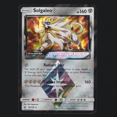 Solgaleo 89/156 Ultra Prism Reverse Holo Prism Holo Rare Pokémon TCG NM 🔥 - Image 1 of 3