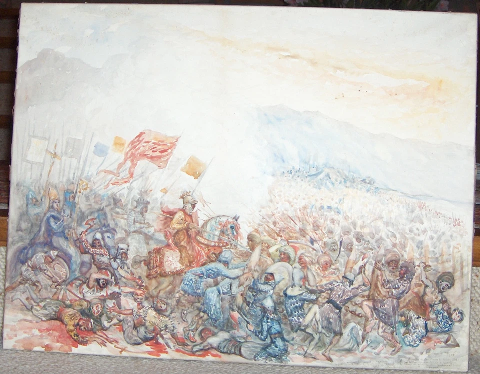 COFFINIERES DE NORDEK. BATAILLE DE LAS NAVAS DE TOLOSA. 1210. AQUARELLE. ARABES. - Photo 1/1