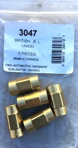 [5] British Brake Line Brass  Bubble Flare Unions 3/16" [3/8"-24] bubble 5/bag - Picture 1 of 1