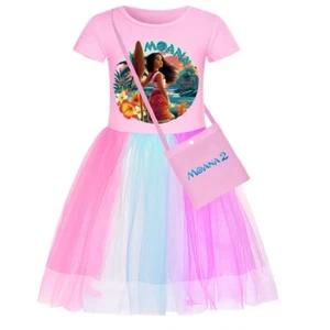 4-10-year-old Moana2 girls' dress, cotton mesh lace fashion princess dress - Picture 1 of 52