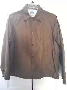 Chaqueta De Colección Weather Breaker Para Hombres Mediana Marrón Forrada Nylon Abuelo Entrenador - Imagen 1 de 9