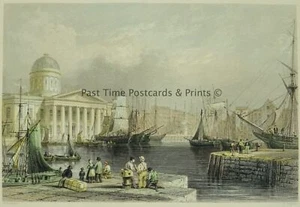 c1841 Estampado Original LIVERPOOL - MUELLE ENLATADO Y LA CASA PERSONALIZADA por W.H. Bartlett - Imagen 1 de 7