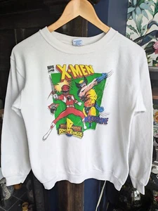 Vtg 1994 X-Men Wolverine & Power Rangers Marvel Sweatshirt Salem Sports Adult S - Picture 1 of 10