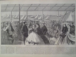 Second Annual Review New York Yacht Club 1866 Antique Print Harper’s Weekly - Picture 1 of 2