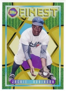 2022 Topps Finest Flashbacks Gold Refractor #219 Jackie Robinson SP (Dodgers)/50 - Picture 1 of 2