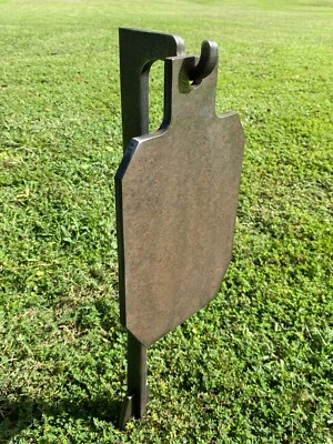 3/8" AR500 - 7"x12" IDPA Steel Shooting Target w/ 30" Ground Stake Hook Stand - Image 1 of 4