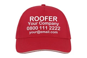 Gorra de béisbol de trabajo personalizada para techador a medida teléfono de empresa correo electrónico trabajo constructor de techos - Imagen 1 de 10