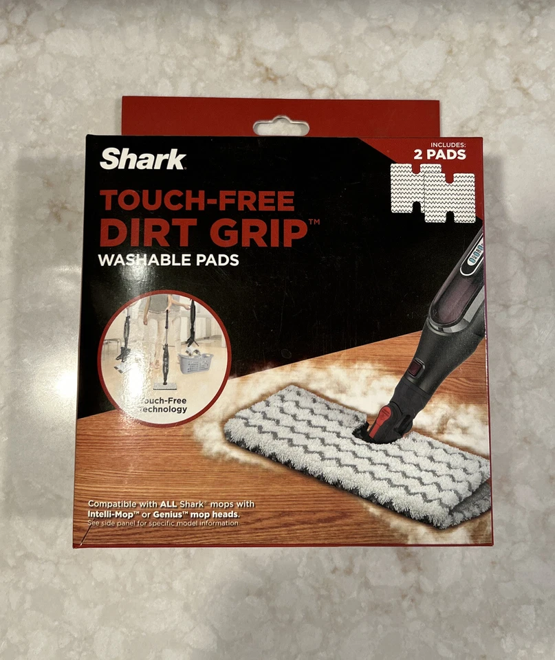 Pkg of 2 Shark Touch- Dirt Grip Washable Pads XTP184 Genius MOP Intelli-mop
