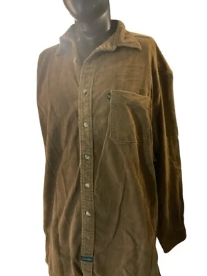Gh Bass Vintage Brown Corduroy XL TALL BUTTON UP SHIRT  - Image 1 of 2