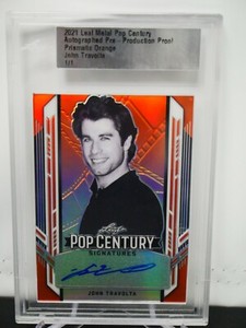 JOHN TRAVOLTA 2021 LEAF METAL POP CENTURY PRISMATIC ORANGE AUTO 1/1 *13879