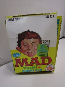 OLD 1983 FLEER GOES MAD STICKER & BUBBLE GUM BOX ONLY EMPTY - Picture 1 of 6