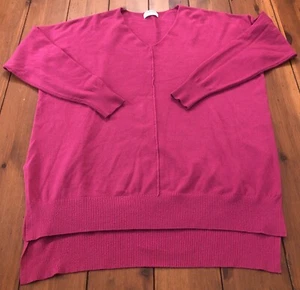 Suéter Pullover Camisa ZENANA Para Mujer Grande Rosa De Gran Tamaño Abertura Lateral Elástica - Imagen 1 de 12