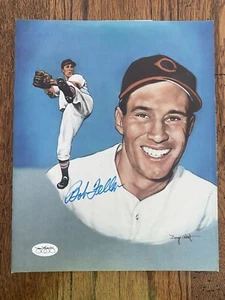 Bob Feller Cleveland Indians handsigniertes signed 8x10 Foto *JSA* - Bild 1 von 3