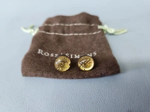 Ross Simons 14k Yellow Gold Post Murano Gold Flake earrings - Picture 1 of 6