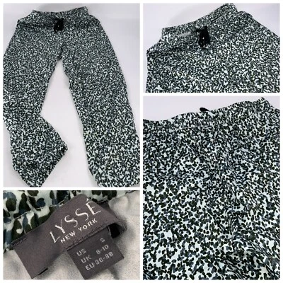 "Pantalones de chándal Lysse S para mujer gris verde estampado de leopardo poli 25"" entrepierna YGI E2-434" Foto 1 de 4