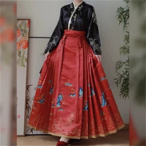 TRADITIONAL CHINESE Hanfu Women Song Dynasty Costumes Light Horse Face Skirt Set - Picture 1 of 28