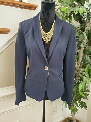 Blazer Emporio Armani para mujer viscosa lisa de un solo botón pecho talla 46 Foto 1 de 4