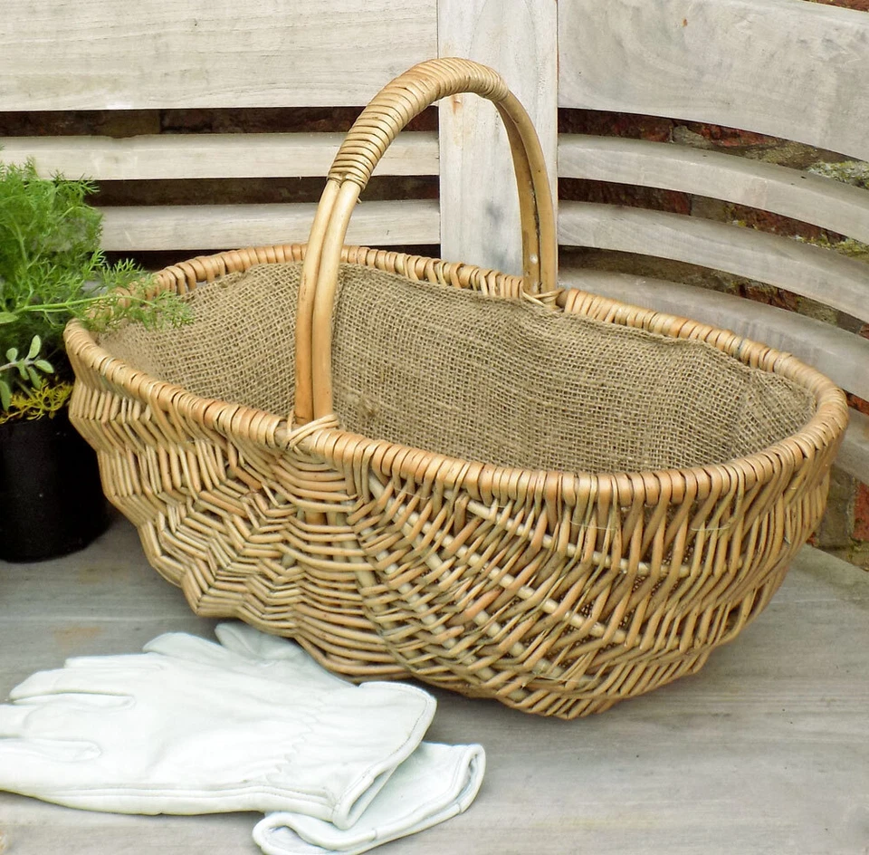 Small Classic Willow Garden Trug Flower And Vegetable Basket - Image 1 of 1
