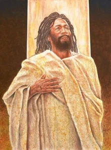 Black African American BLACK JESUS 8"x 10" PREMIUM SATIN  RE-Print - Picture 1 of 1