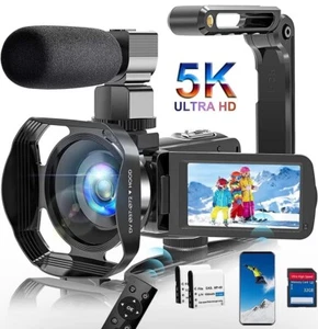 5K HD 64MP 18X Digital Camcorder Video Camera 3.0" HD Touch Screen For Vlogging - Picture 1 of 7