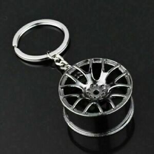 Car Key Chain Alloy Wheel Rim Metal Pendant car Key Chain black-1