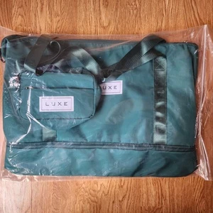 Luxe Weekend Travel Bag Toiletry Bag Set Double Layer Wet Separation Green - Picture 1 of 8