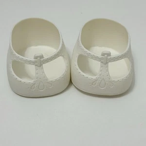 Vintage Cabbage Patch Doll Mary Jane Shoes T Strap White - Picture 1 of 4