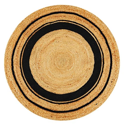 Круглый джутовый ковер 3 фута, плетеный небольшой ковер для кухни, гостиной и спальни, 1... - Изображение 1 из 4