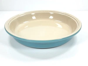 Le Creuset Stoneware Large Pie Dish 26cm / 10-1/4" ~ TURQUOISE NWT - Picture 1 of 7