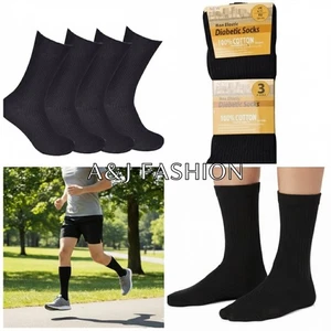 3,6,12 Paar nicht elastische Herrensocken 100 % Baumwolle Komfort weicher Griff Diabetiker 6-11 - Bild 1 von 13