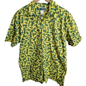 Gumby Vintage Button Down Medium 32 34 Hemd 100% Baumwolle gelb grün - Bild 1 von 6