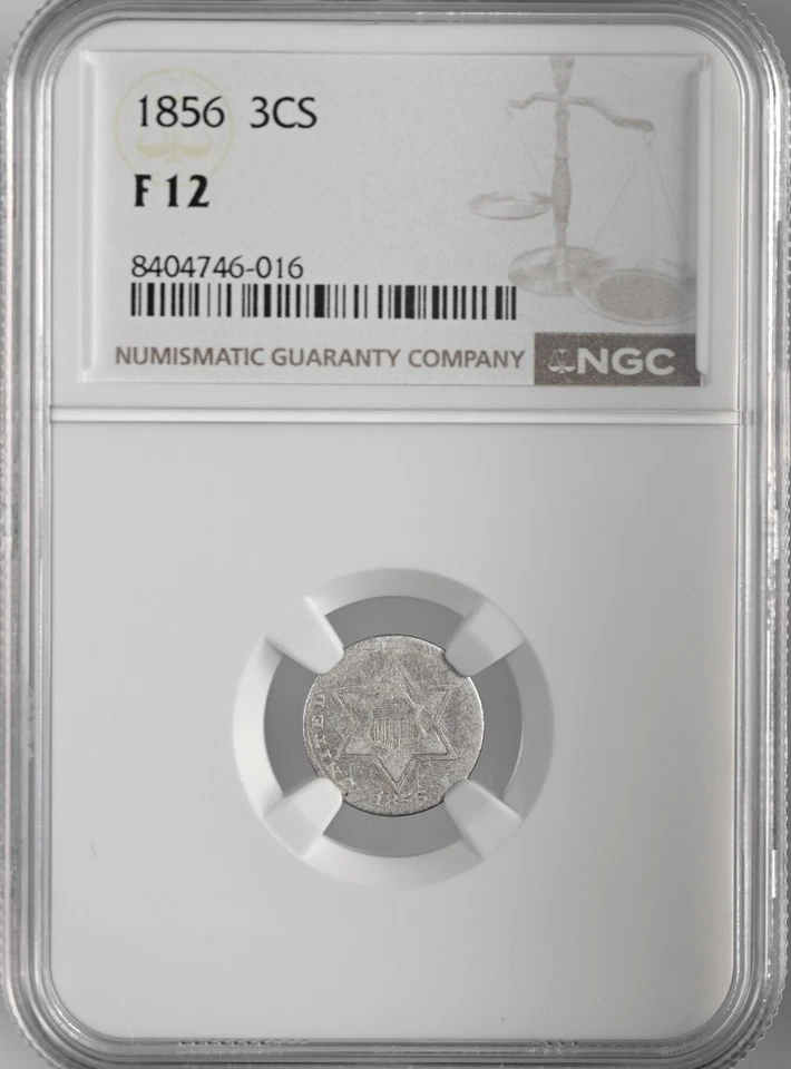 1856  3CS THREE CENT SILVER PIECE  NGC F12    #8404746-016 - Image 1 of 4