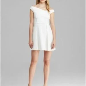 Black Halo White Sierra Dress Mini Pleated Bridal Size 12 - Picture 1 of 10