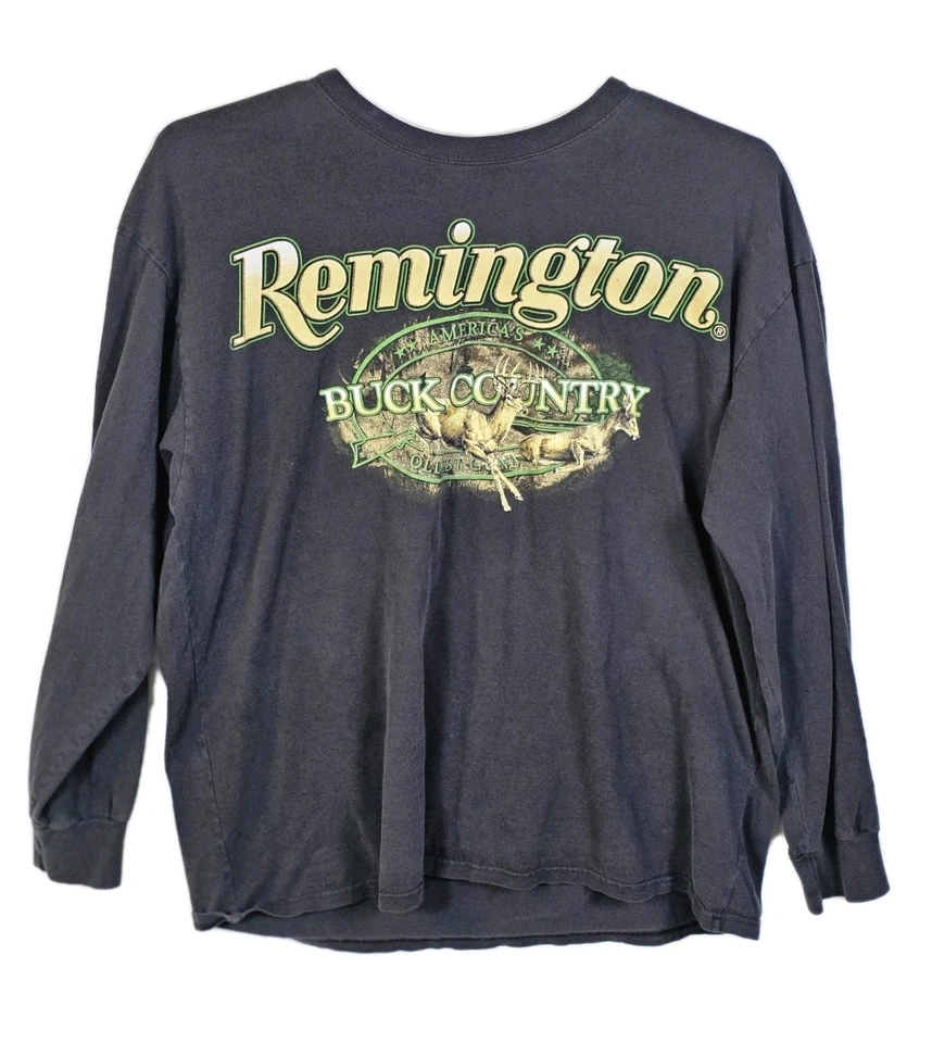 Camiseta negra manga larga Remington Buck Country XL para hombre  Foto 1 de 4