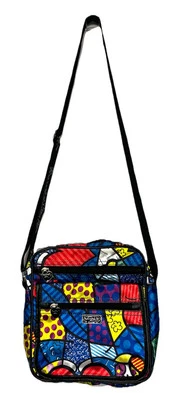 Romero Britto Bandolera Solapa Corazón Niños Nylon Bolso Cartera 9.5” COMO ESTÁ Foto 1 de 4