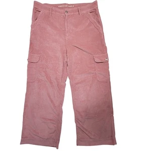 American Eagle Damen super hoher Bund Baggy weites Bein Cordhose Größe 16 - Bild 1 von 8