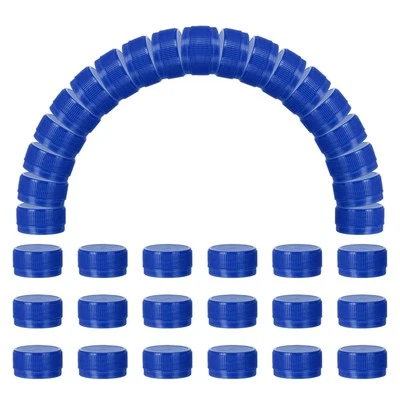 100 peças tampas de garrafa de plástico, tampa de parafuso de garrafa de água 1,2", azul brilhante - Imagem 1 de 4