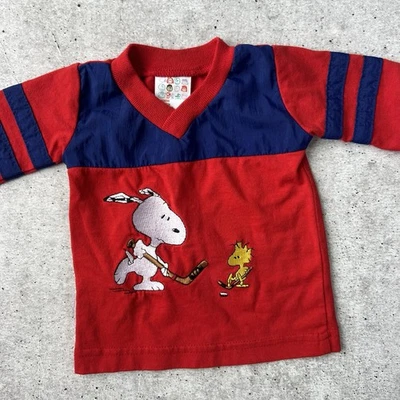 Jersey vintage Snoopy bebé 6-9 meses Y2K rojo azul Foto 1 de 4