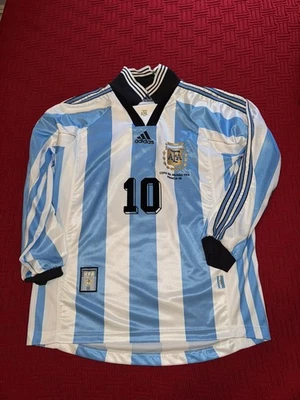 Camiseta deportiva Adidas Argentina 1998 preparada para partidos manga larga - Ariel Ortega Foto 1 de 4