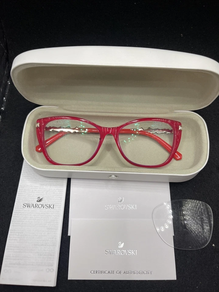 Óculos SWAROVSKI SK 5343 armação vermelha leitura 53mm autêntico - Imagem 1 de 4