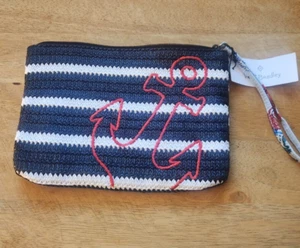 Vera Bradley nautical "Anchors Away" Anchor wristlet straw clutch Bag - Picture 1 of 6