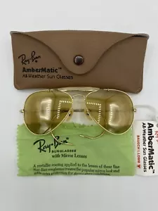 Espejo Completo Vintage B&L Ray Ban Bausch & Lomb Ambermatic 58mm Aviador NUEVO NOS - Imagen 1 de 9