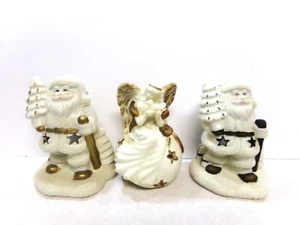 3 VINTAGE KERAMIK WEIHNACHTSFIGUR KERZENSTÄNDER WEIHNACHTSMANN & BRINN'S ENGEL - Bild 1 von 5