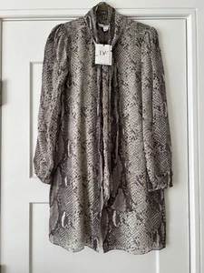 Diane von Furstenberg Neu mit Etikett Jezebel Langarm Python Grau Cocktailkleid Größe 8 - Bild 1 von 4