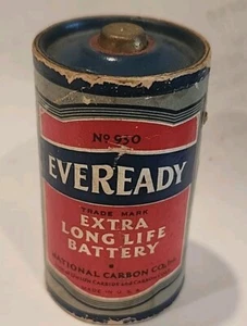 Vintage Eveready No. 950 D Cell Lead Battery ~ Not Working, Collector's Piece - Picture 1 of 5