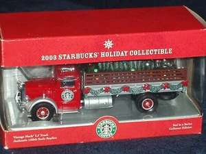 #4 CORGI 2003 STARBUCKS 1940s VINTAGE MACKLJ CAB 2 DROPSIDE TRUCK 1/50 - Picture 1 of 8