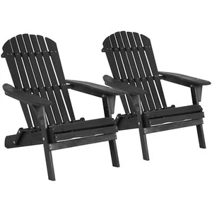 Adirondack Chair All Weather Fire Pit Lounge Chair Easy Assemble Folding Chair - Picture 1 of 35