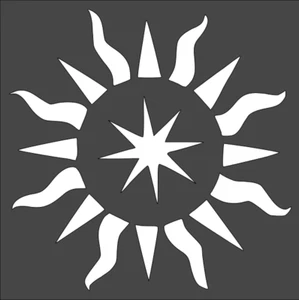 1- 8x8 inch Custom Cut Stencil, (TC-38) Sun - Picture 1 of 1