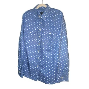 Talbots Petites Long Sleeve, Button Down,Blue w/ Wht Polka Dots, sz Mp Shirt - Picture 1 of 12